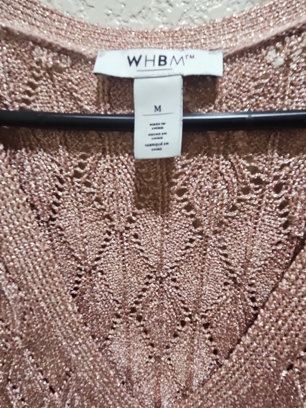 WHBM Rose Sheen Knit V-Neck Sweater Top - Med. fits Oversized- Clearance! - Picture 3 of 8
